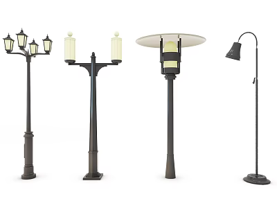 Different Styles Outdoor Lights With Classic And Modern Designs For Garden And Pathway 3d model