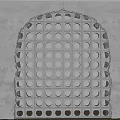 Silver Decorative Wall Decor With Grid Design Circular Patterns And Scalloped Edges