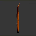 Wooden Violin With Orange Finish And Black Strings For Daily Living