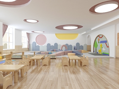 Modern Kindergarten Nursery Classroom 3d model