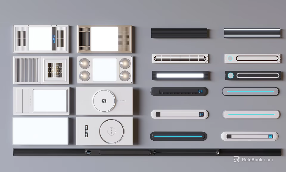 Modern Household Appliances With Various Sleek Designs And Functional Control Features 3d model