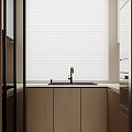 Jifeng kitchen sliding door wash basin curtain 3d model