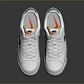 White Casual Sneakers With Green Nike Logo And Lace Up Design For Daily Wear