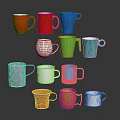 Colorful Household Mugs In Various Colors And Materials For Daily Use