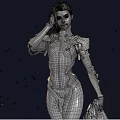 Woman in Black and Red Futuristic Combat Suit with Mechanical Arm Details