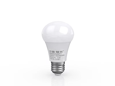 White LED Light Bulb With Energy Saving Function And Standard Base Design 3d model