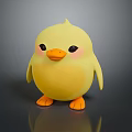Cute Yellow Chick Toy With Plump Body Orange Beak And Feet