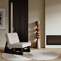 Middle Ancient Coffee Table Leisure Chair Middle Ancient Carpet Middle Ancient Decorations 3d model