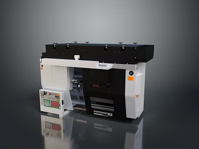 High Performance Industrial Computer With Black White Design And Control Panel 3d model