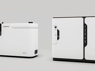 Modern White Industrial Equipment With Sleek Design Control Panels And Door Handles 3d model