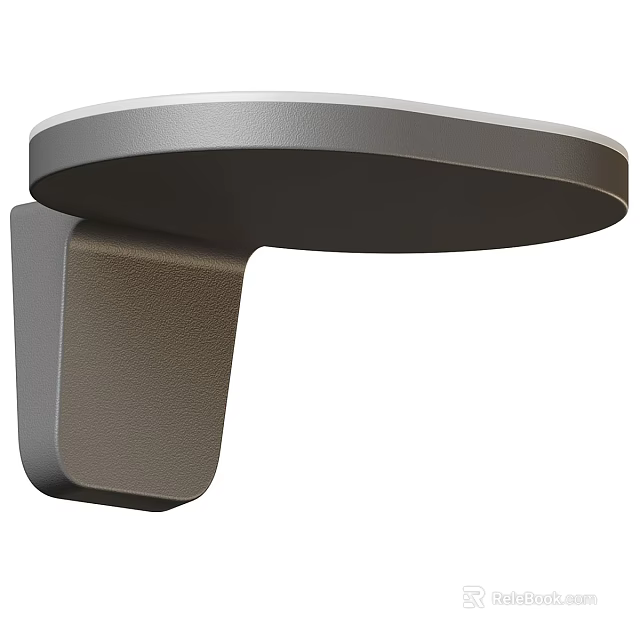 Modern Metal Wall Light With Circular Top And Square Base Design 3d model