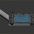 Industrial Factory Building With Metal Structure Gray Exterior Blue Panel And Slanted Silver Vent