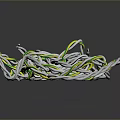 Colorful Twisted Cables with White Green Yellow for Household Use and Organization