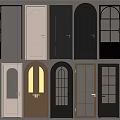 Various Door Designs With Arch Glass Panel And Multiple Color Styles