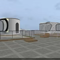 Modern Circular Boutique Guesthouse Building With Glass Curtain Walls Rooftop Terrace And City View