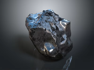 Irregular Shaped Shiny Metal Block with Glossy Surface as Decorative Household Item 3d model