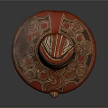 Traditional Handcrafted Ceramic Jar With Red Brown Spiral And Wavy Patterns