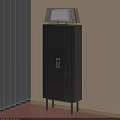 Modern Luxury Dark Grey Entryway Side Cabinet With Unique Metal Handles For Home Storage
