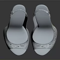 Women's Open Toe High Heel Shoes in White with Red Heel and Lace Pattern Design