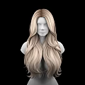 Game Movie Character With Long Wavy Blonde Hair In 3D Render On Black Background