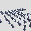 Black Industrial Pipe Fittings Various Types Connectors in Scattered Arrangement