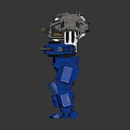Game Movie Character Blue And Gray Armored Mechanical Robot With Detailed Structure