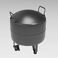 Heavy Duty Black Cylindrical Industrial Storage Tank With Handles And Movable Casters