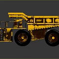 Yellow Rusty Mining Dump Truck With Large Tires And Open Bed 3d model