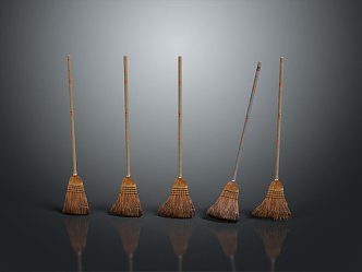 Broom, broom, broom, mop bucket, sweeping utensils, sweeping supplies, cleaning utensils, hygiene 3d model