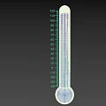 Color Coded Medical Thermometer With Temperature Scale From Minus 30 To 120 Degrees