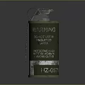 Green Military Grenade With Warning Label And Serial Number IZ0574