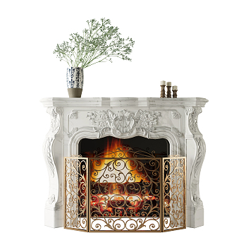 European Fireplace 3d model