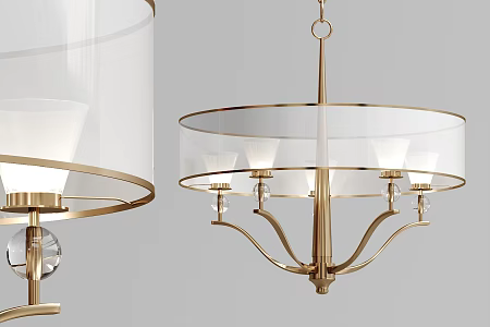 Modern Chandelier Gold Color Metal Chandelier 3d model