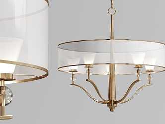 Modern Chandelier Gold Color Metal Chandelier 3d model