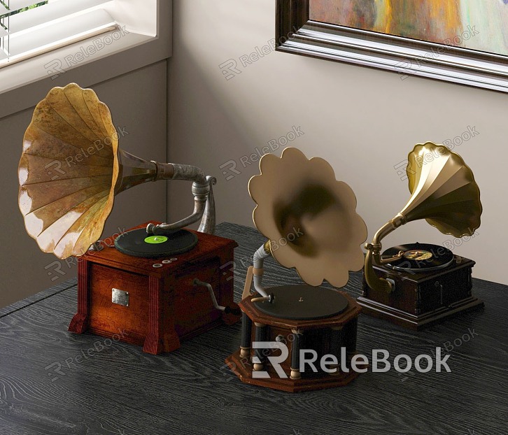 retro phonograph record player model