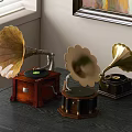 retro phonograph record player 3d model