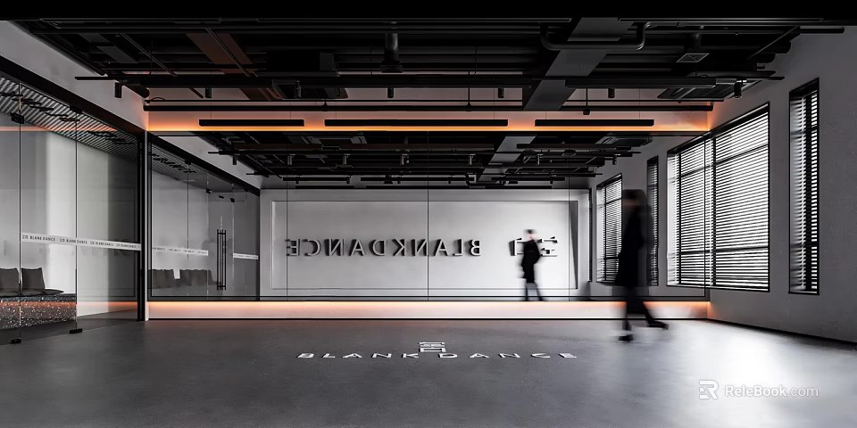 Blaze Fitness Modern Gym Interior Featuring Open Space Large Windows And Black White Design 3d model 