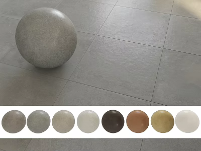 Decorative Sphere on Gray Tiled Floor with Various Color Options 3d model