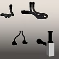 Industrial Metal Pipe Fittings With Curved Tubes And Base Mounted Components