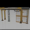 Industrial Metal Equipment Structure With Yellow Frame Platform And Support Beams