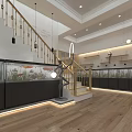 Modern Clothing Store Interior With Clothing Racks Shelves Display Tables And Decorative Plants