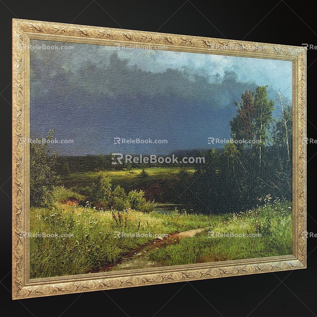 oil painting landscape painting 3d model