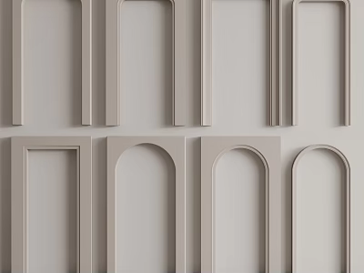 Stylish Door Arch Wall Decor With Various Shapes And Minimalist Design 3d model