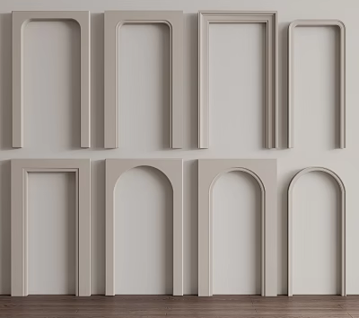 Stylish Door Arch Wall Decor With Various Shapes And Minimalist Design 3d model