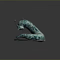 Turquoise Spotted Snail Like Creature With Antennae And Mucus Like Strands On Base Platform