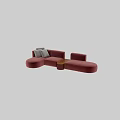 Modern Gray Casual Sofa Set With Ottoman Wooden Table And Plush Cushions