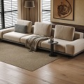 modern multi-person sofa Minotti shaped sofa sofa sofa sofa multi-person sofa 3d model