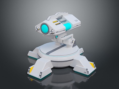 laser tower turret turntable sci-fi tower defense game tower defense sci-fi turret game turret game turret 3d model