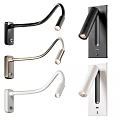 Contemporary Adjustable Arm Wall Lamps With Black White Metal Finishes And Modern Design