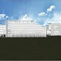 modern office building multi-storey office building 3d model